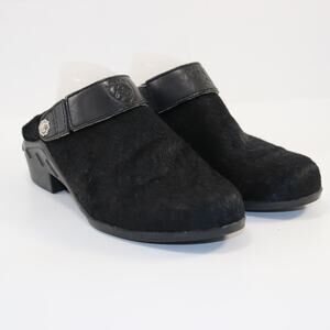 Ariat Black Hair-On Leather Clogs Slip-On Mules Women’s Size 9